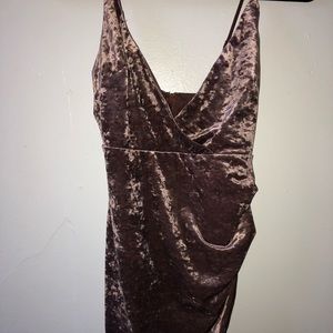 Purple/brown velvet mini dress